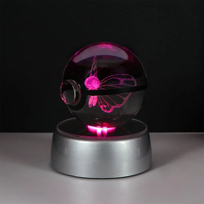 Pokemon Crystal Ball Pikachu Gengar Eevee Mewtwo Lacario Anime Game Pokeball Led Night Light Base Kids Birthday Gift Home Decor Beauty World Shop