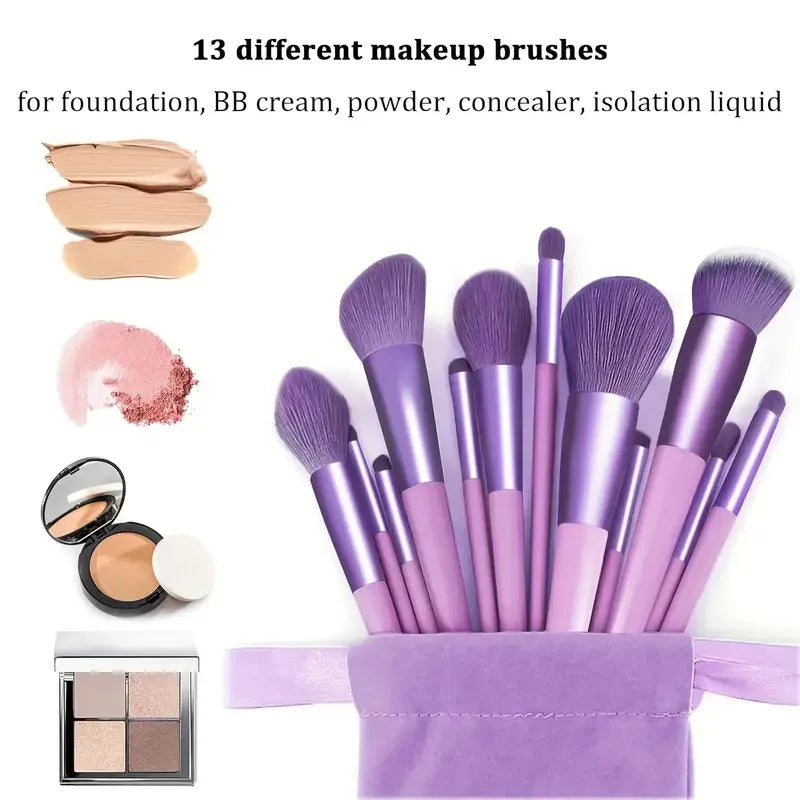 Professiona 13PCS Makeup Brushes Set Foundation Eyeshadow Blush Powder Blending Soft Fluffy Cosmetic Full Set Female Makeup Tool Beauty World Shop