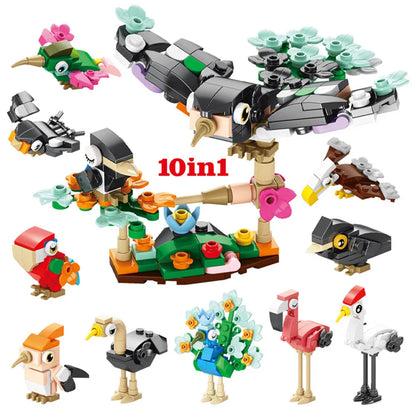 Insect World Animals Scorpion Mantis Ants Spider Birds Marine Animal Building Blocks Toys Desktop Ornaments Bricks Kids Gift Beauty World Shop