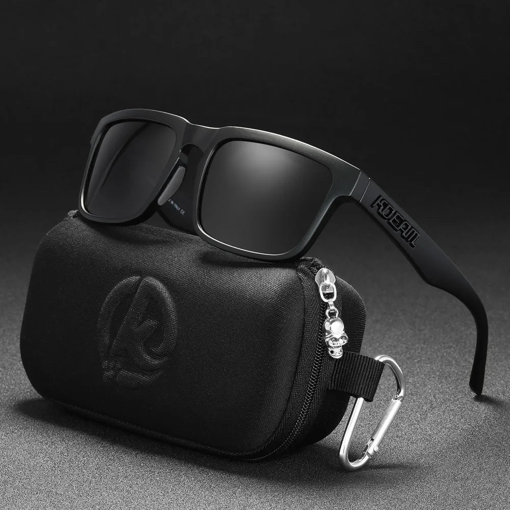 KDEAM Men's Polarized Sunglasses Square Casual Outdoors Sun Glasses Women Unisex Sunglass For Couple With Zipper Case Beauty World Shop