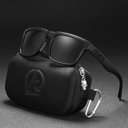 KDEAM Men's Polarized Sunglasses Square Casual Outdoors Sun Glasses Women Unisex Sunglass For Couple With Zipper Case Beauty World Shop