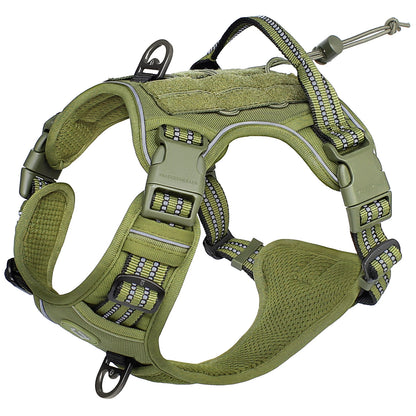 Tactical Dog Harness, No Pull Dog Harness, Adjustable Breathable MOLLE Dog Vest Harness for Medium Large Dog Reflective Military Beauty World Shop