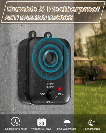 Automatic anti-barking device for dog barking control, rechargeable ultrasonic dog barking deterrent device, outdoor and indoor Beauty World Shop