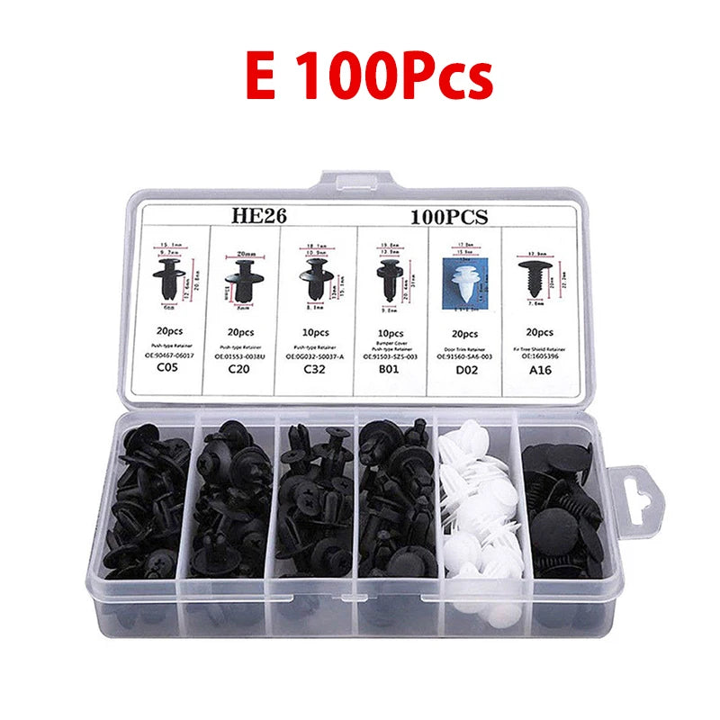 Auto Fastener Clip Mixed Car Body Push Retainer Pin Rivet Bumper Door Trim Panel Fastener Kit Car Clip 100/50 Box /Bag packaging Beauty World Shop
