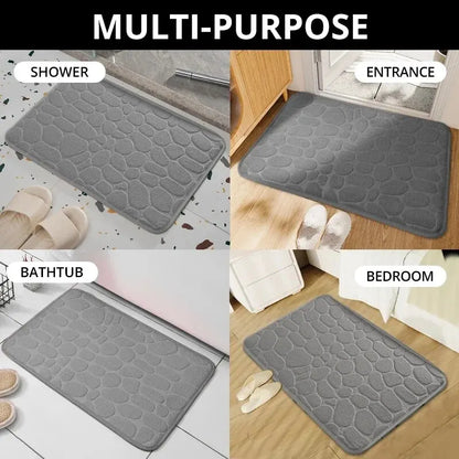 1pc embossed fiber carpet, bathroom living room anti slip mat, pebble floor mat, household items Beauty World Shop