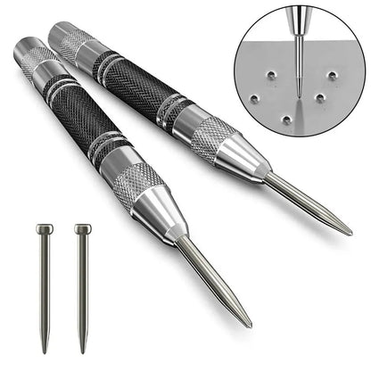 2pc Spring Type Automatic Center Punch Locator Glass Striker Window Breaker Punch Centering Punch Punch Tool Beauty World Shop