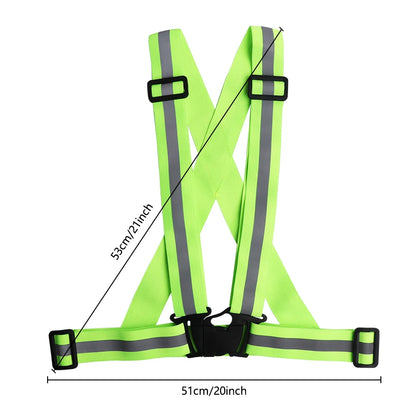Outdoor Night Walking  Safety Vests Highlight Adjustable Lightweight Reflective Vest Biking Safety Straps Waterproof Running Gea Beauty World Shop