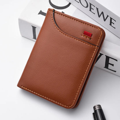 1Pc New Ultra-thin Mini Soft PU Leather Credit Card Wallet Holder Short Vertical High Quality Men's Wallet Beauty World Shop