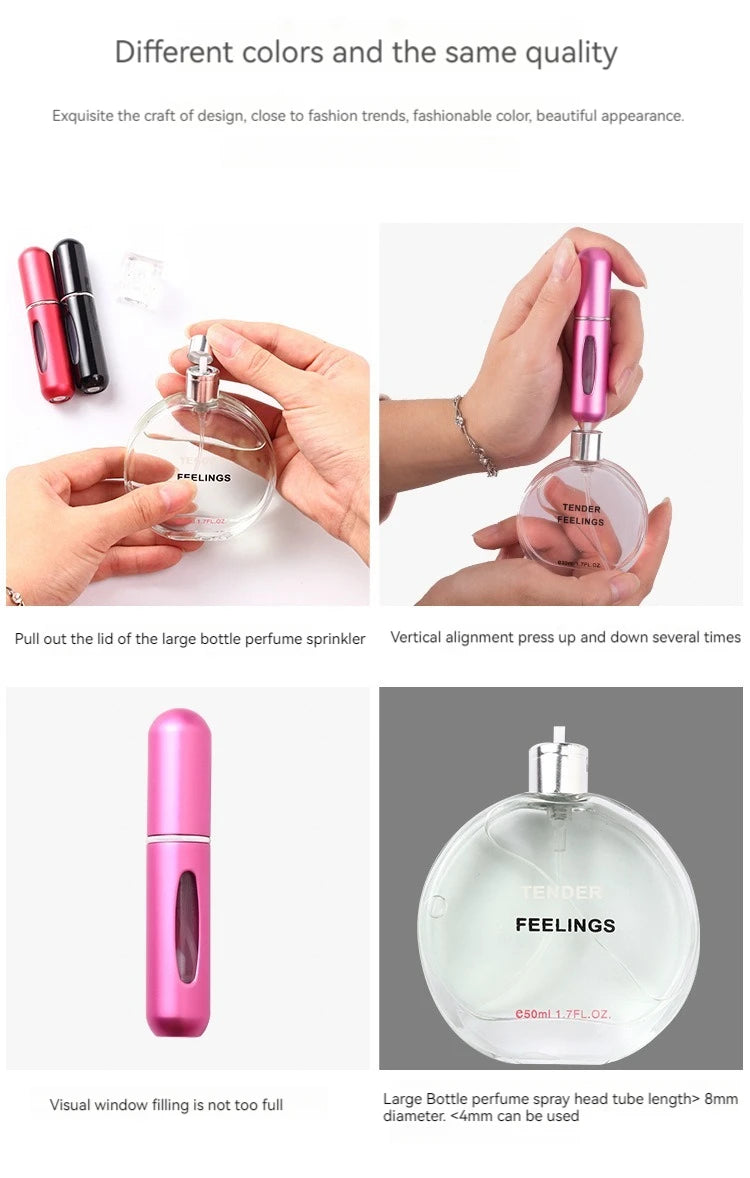 5/8ml Portable Perfume Atomizer Liquid Container For Cosmetics Mini Aluminum Spray Alcochol Empty Refillable Bottle Beauty Fashion
