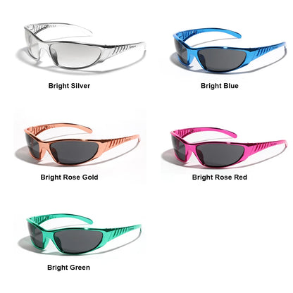Y2K Silver Sunglasses Color Hollowed Out Future Sense Of Technology Hot Girls Net Red Sunglasses Women Sunglasses Trendy Men Beauty World Shop