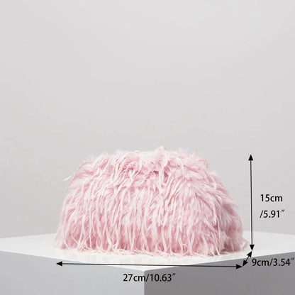 Dopamine-style clip bag, Y2K plush clutch bag, candy-colored women's purse, dinner dress clutch Beauty World Shop