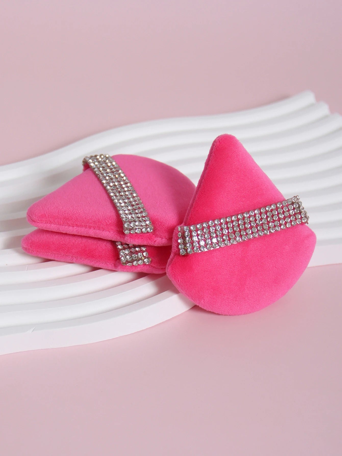 3 件套 Diamond Triangle Powder Puff Face Makeup Tool Sponge Velvet Soft Smooth Facial Beauty Makeup Sponge Cosmetics Accessories Beauty World Shop
