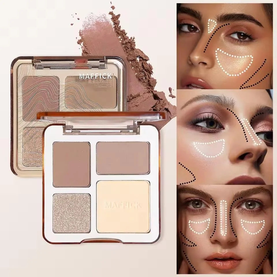 Natural Stereoscopic Face Powder Palette  Matte Bronzer  Contour Shading  Multifunctional Highlighter  Cosmetic Blush gift Beauty World Shop