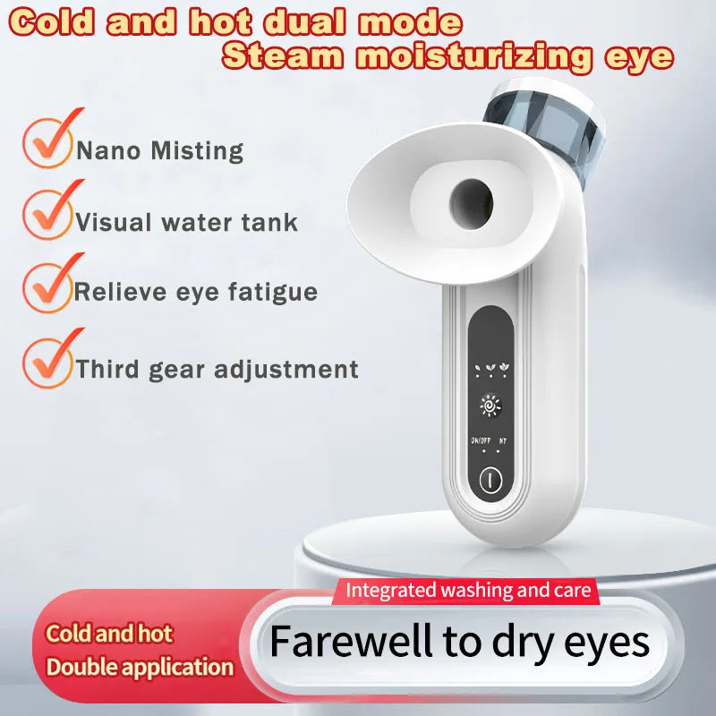 Electric Eye Massager with Nano Steam Hot Compress  and Moisturizing Spray Eye Massage Device for Eye Fatigue Relief and Care Beauty World Shop