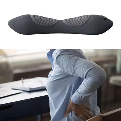 Heating Vibration Massage Pillow Electric Lumbar Support Pad Bed Sleeping Waist Protection Cushion Lying Flat Waist Pain Relief Beauty World Shop