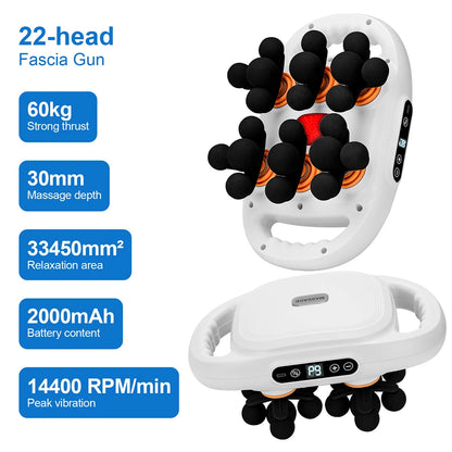 42-Heads Fascia Gun High-Frequency Vibration Body Massage Gun Back and Waist Massager Neck Shoulder Massager Muscle masajeador Beauty World Shop