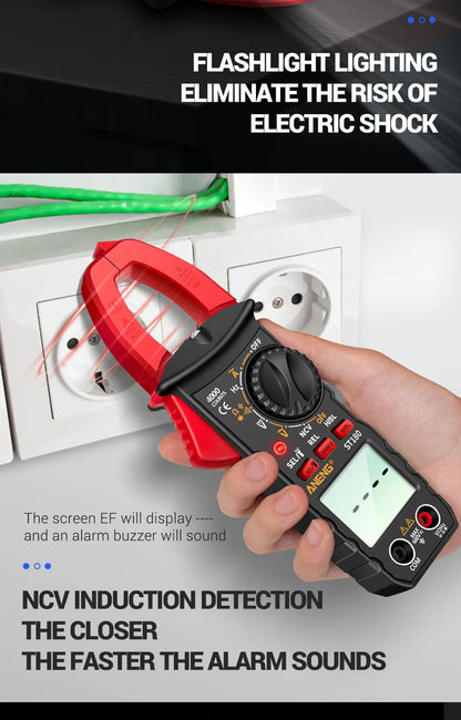 ANENG ST180 AC Current Clamp Meter  Digital 4000 Counts Multimeter Ammeter Voltage Tester Car Amp Hz Capacitance NCV Ohm Tool Beauty World Shop