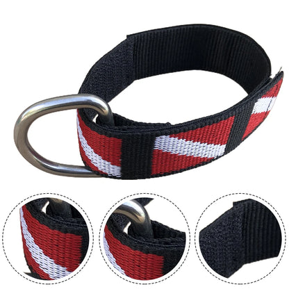 1pc Adjustable Scuba Diving Wrist Strap Lanyard Webbing Band With Metal D-Ring Freediving Webbing Holder Strap Swim Pool Parts Beauty World Shop