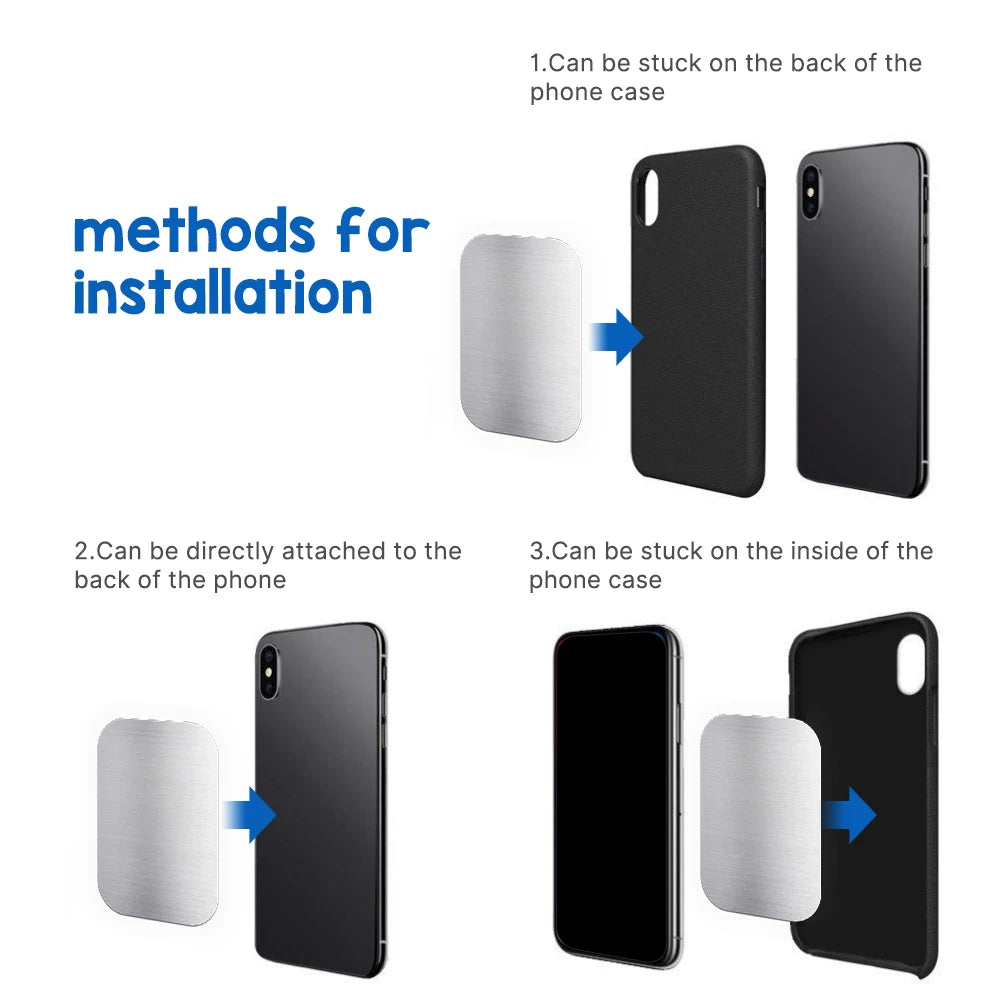 Metal Plate For Car Phone Holder Magnetic Universal Iron Sheet Disk Sticker Mount Mobile Phone Magnet Stand For IPhone Beauty World Shop