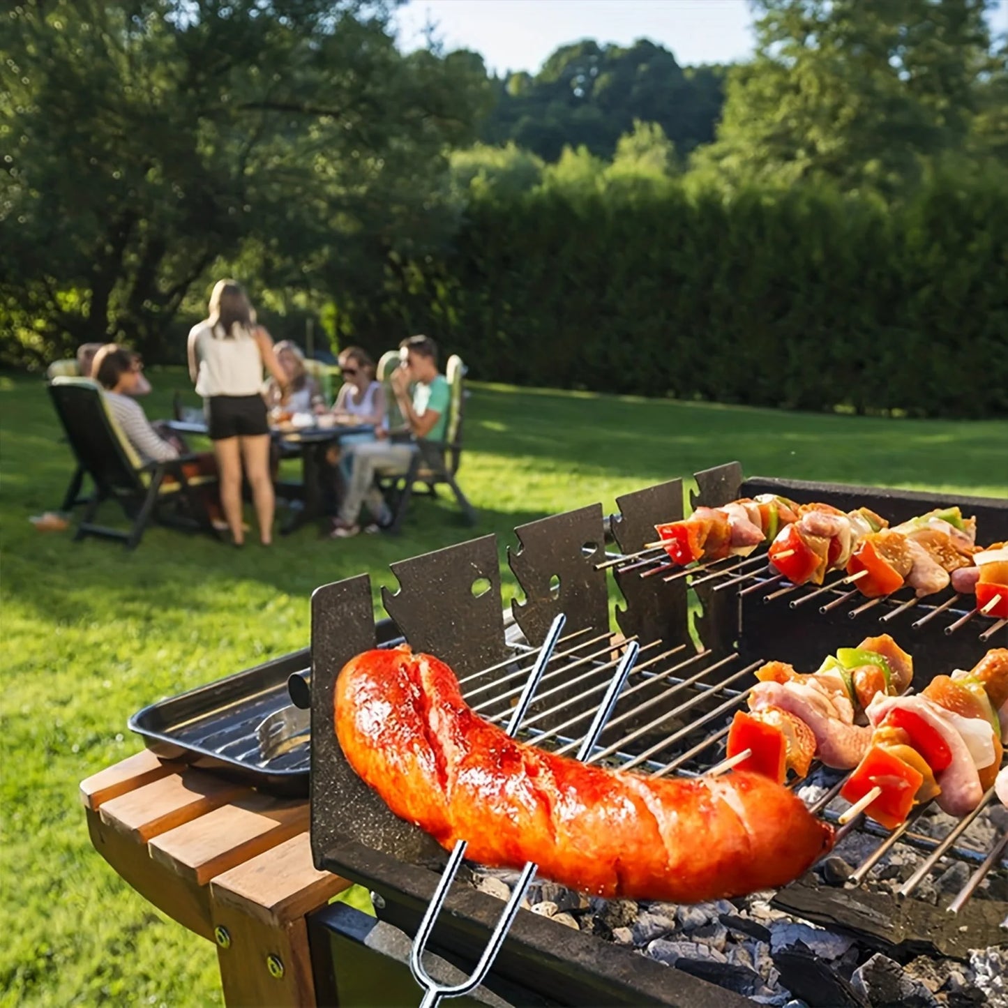 5/10/12pcs Adjustable Telescopic Barbecue Forks Metal Skewers Roasting Stick Suitable for Eating BBQ Dinner Dessert Beauty World Shop