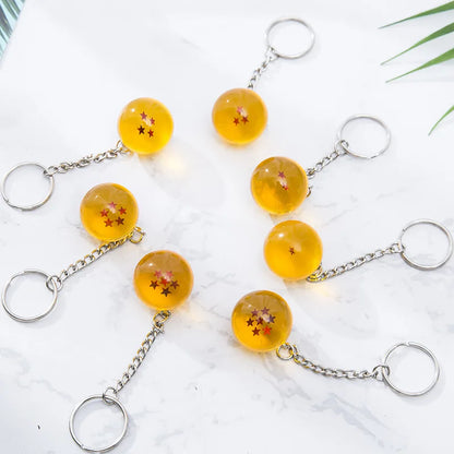 2.7cm 7PCS/set Dragon Ball Z Anime Son Goku Shenron Dragonball Crystal Ball Resin Action Figure Model Toy Kids GIft Keychain Beauty World Shop
