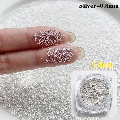 0.4mm-1.5mm 3D Steel Tiny Nail Art Decoration Gold Silver Steel Ball Nail Art Caviar Beads Nails Beads DIY Jewelry Accessories Beauty World Shop