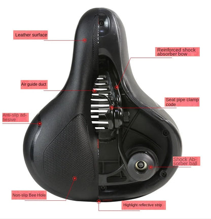 ESLNF Hollow Breathable Bicycle Saddle MTB Road Bike Saddle Shock Absorbing Comfortable Big Butt Bike Seat Bicycle  Accessories Beauty World Shop