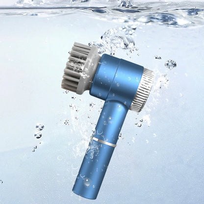 Electric Cleaning Brush LED Display with 5 Replaceable Brush Heads 3-speed Adjustable Cleaning Tool For Kitchen Bathroom