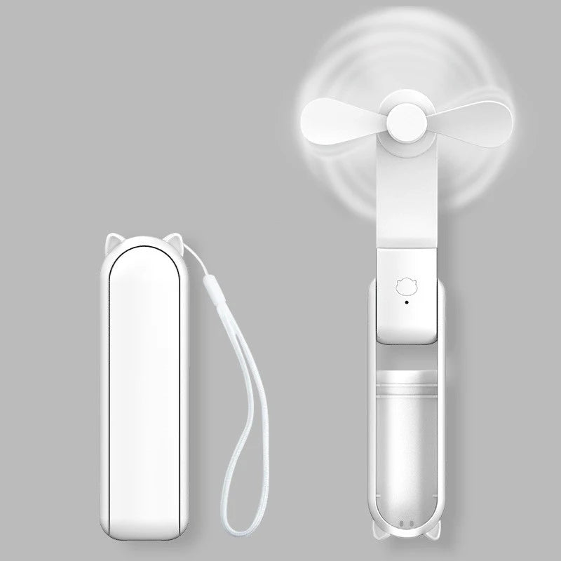 Portable Mini Fan, USB Rechargeable, 3-speed Adjustable, Foldable Handheld Fan, Suitable for Women, Travel, Outdoor Use Beauty World Shop
