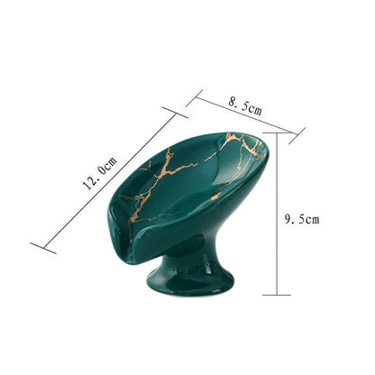 New 1 ceramic Leay shower soap holder, bathroom and kitchen supplies shape box, drain hole tray, storage board Beauty World Shop