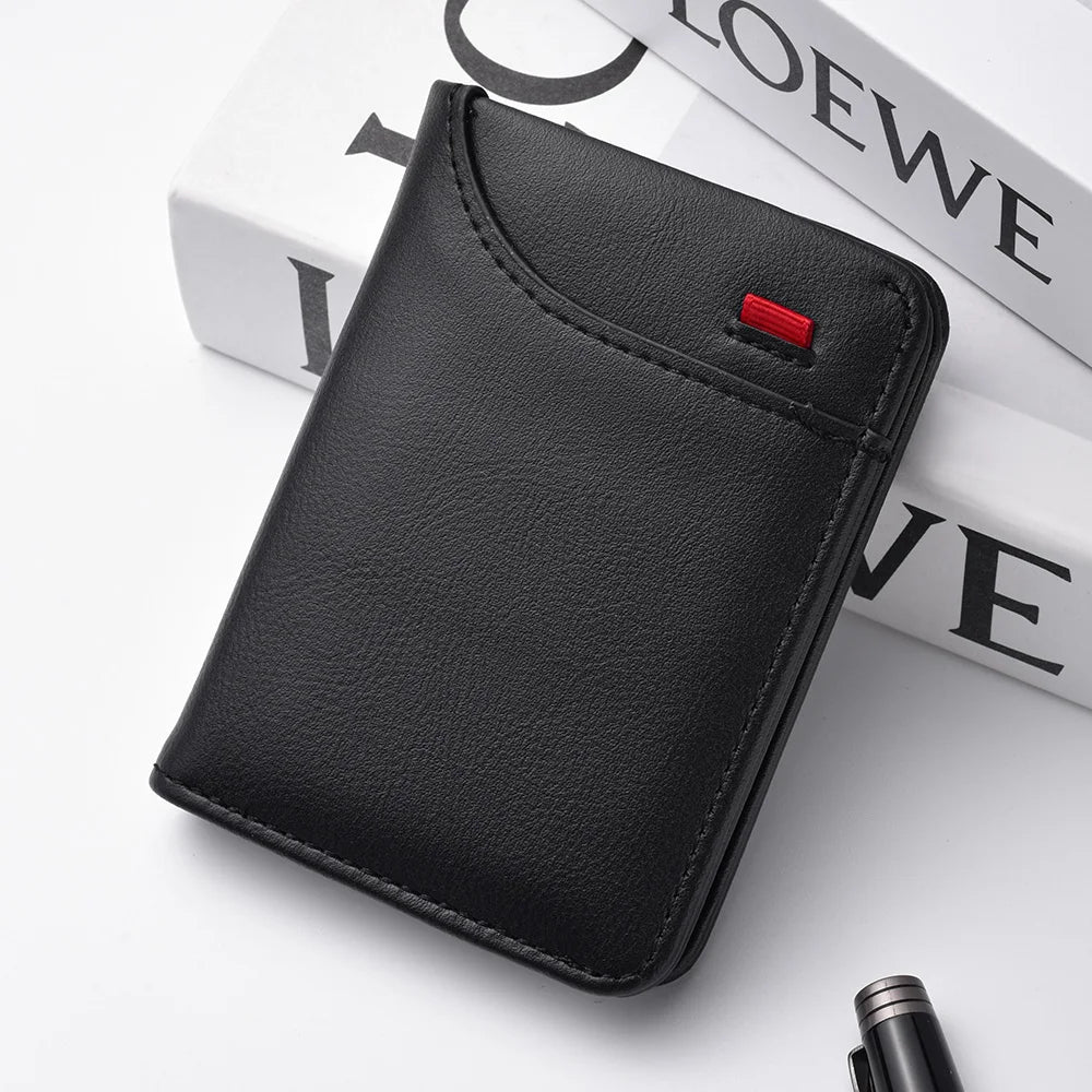 1Pc New Ultra-thin Mini Soft PU Leather Credit Card Wallet Holder Short Vertical High Quality Men's Wallet Beauty World Shop