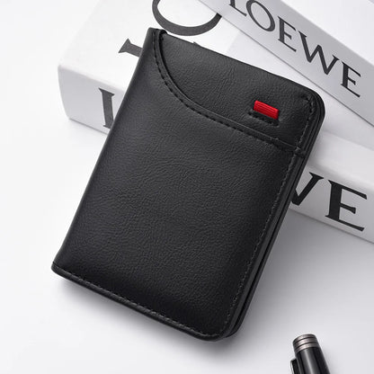 1Pc New Ultra-thin Mini Soft PU Leather Credit Card Wallet Holder Short Vertical High Quality Men's Wallet Beauty World Shop