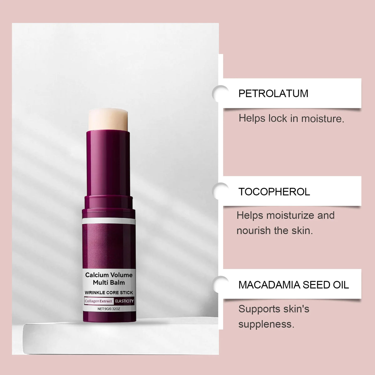 Korean Calcium Volume Multi Balm Stick Collagen Facial Moisturizing Stick Lip Balm Anti-wrinkle Cream Firming Soften Skin Care Beauty World Shop