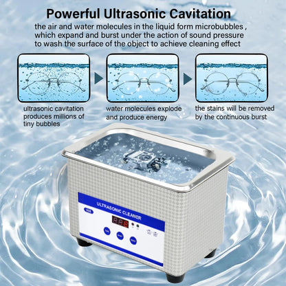 Ultrasonic Cleaner Ultrasound Glasses Jewelry Cleaner 40KHZ High Frequency Ultrasonic Washing Bath for Glasses Jewelry Cleaning Beauty World Shop