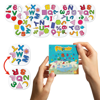 Flipair Number & Shape Matching Card Game, Fun Visual Perception Game for Family, School, Parties & Travel Beauty World Shop
