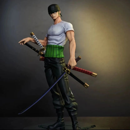 25cm/9.84in Anime One Piece Figure Roronoa Zoro Figure PVC Statue Collectible Model Toys Gifts Beauty World Shop
