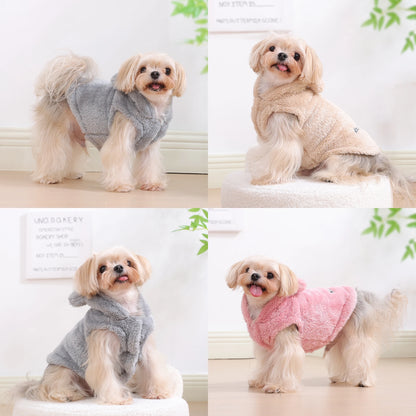 Dog Clothes For Small Medium Dogs Cats Autumn Winter Warm Dog Hooded Clothing Soft Kitten Vest Coat Yorkshire Jacket Pet Outfits