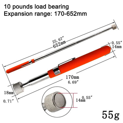 Magnetic Retractable Pickup Suction Iron Rod Portable Multifunctional Extractor Pen Clip Automotive Repair Tools Beauty World Shop
