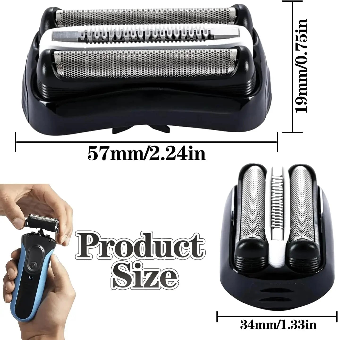 32B Shaver Replacement Head for Braun Series 3 3000s 3010s 3020s 3030s 3040s 300s 301s 310s 320s 330s 340s Electric Shaver Beauty World Shop