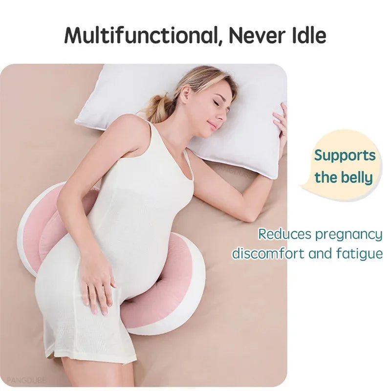 PANGDUBE Pregnancy Pillow with 1pc Free An Auxiliary Pillow Cotton Waist Support Pillow for Pregnant Women Sleeping Body Pillow Beauty World Shop