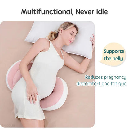 PANGDUBE Pregnancy Pillow with 1pc Free An Auxiliary Pillow Cotton Waist Support Pillow for Pregnant Women Sleeping Body Pillow Beauty World Shop