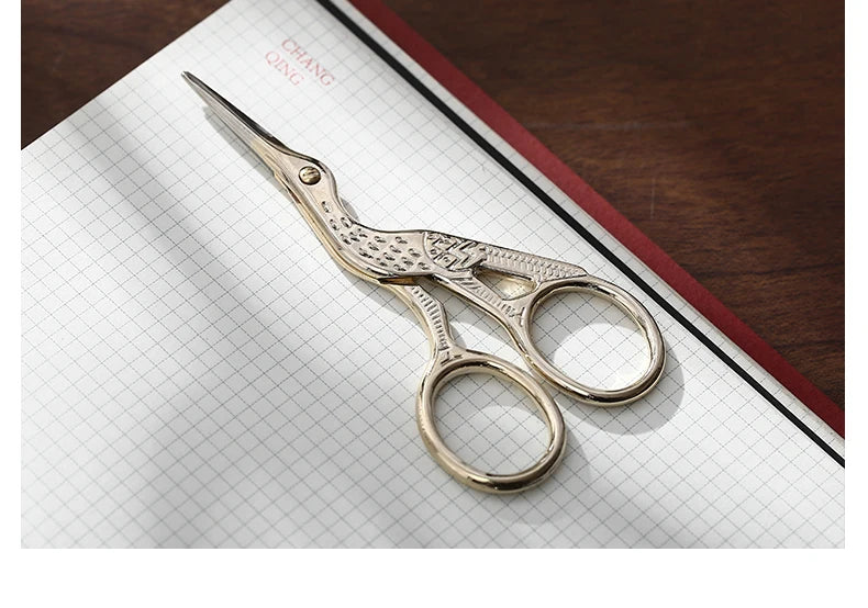 Mr.paper Antique Stork Sewing Art Scissors Made Stainless Steel Suitable for Daily Cutting Embroidery Sewing Craft Art Works Beauty World Shop