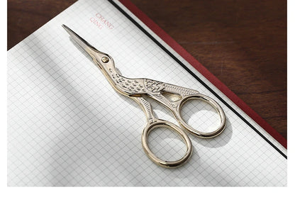 Mr.paper Antique Stork Sewing Art Scissors Made Stainless Steel Suitable for Daily Cutting Embroidery Sewing Craft Art Works Beauty World Shop
