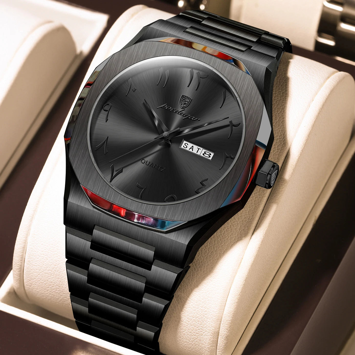 POEDAGAR Original Luxury Men's Watch Waterproof Week Date Fashion Men Wristwatch Quartz Stainless Steel Man Watches Reloj Hombre Beauty World Shop
