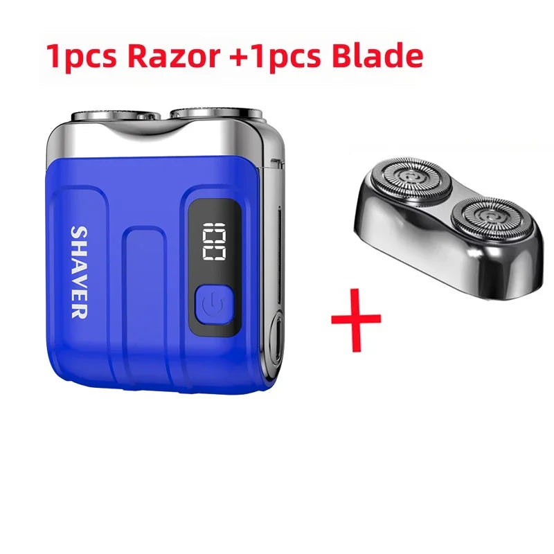 Mini Electric Smart Shaver Household Car Shaver Digital Display Dual Blade Rechargeable Shaver Powerful Beard Trimmer Tool Beauty World Shop