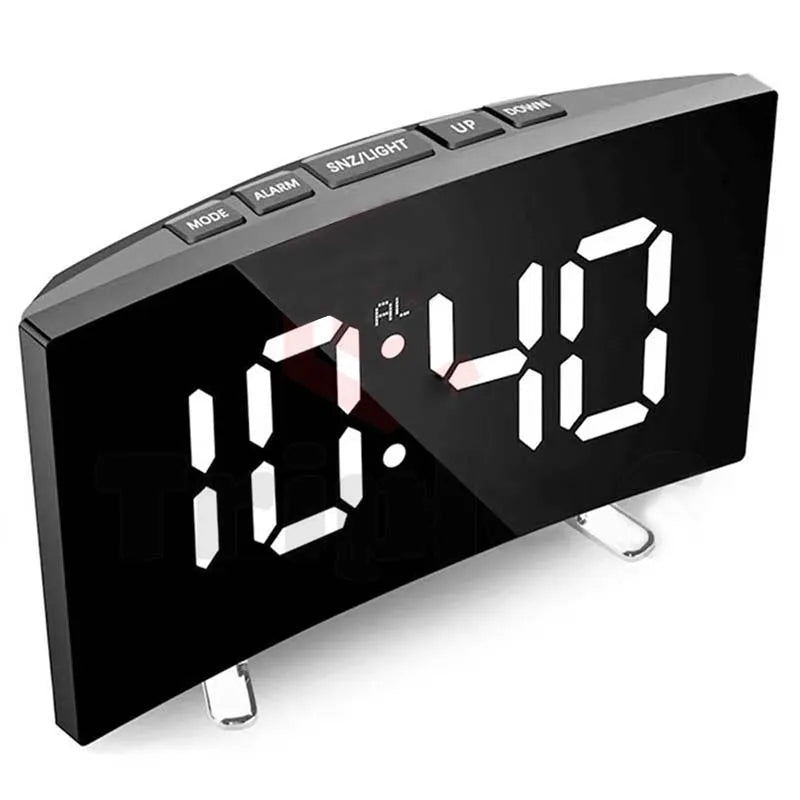 Electronic Alarm Clock Noiseless Design Digital LED Large Display Mirror Electronic Clock Digital Alarm Clock LED Mirror Clocks Beauty World Shop