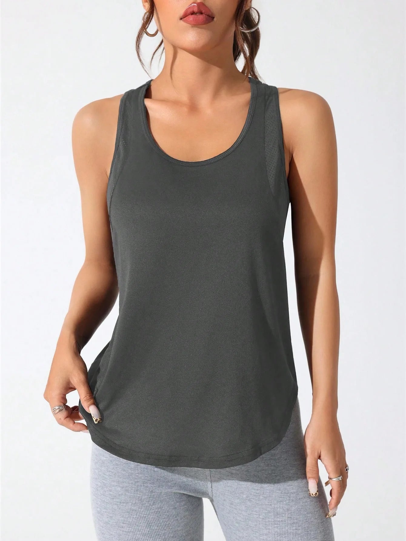 Women's running vest, special letter style, loose long top vest, a good choice for yoga running Beauty World Shop