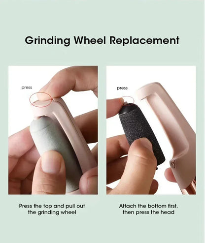 NEW USB Electric Dead Skin Pedicure Automatic Foot Grinder Rechargeable Roller Feet Pedicure Tool with 2 Removable Roller Heads Beauty World Shop