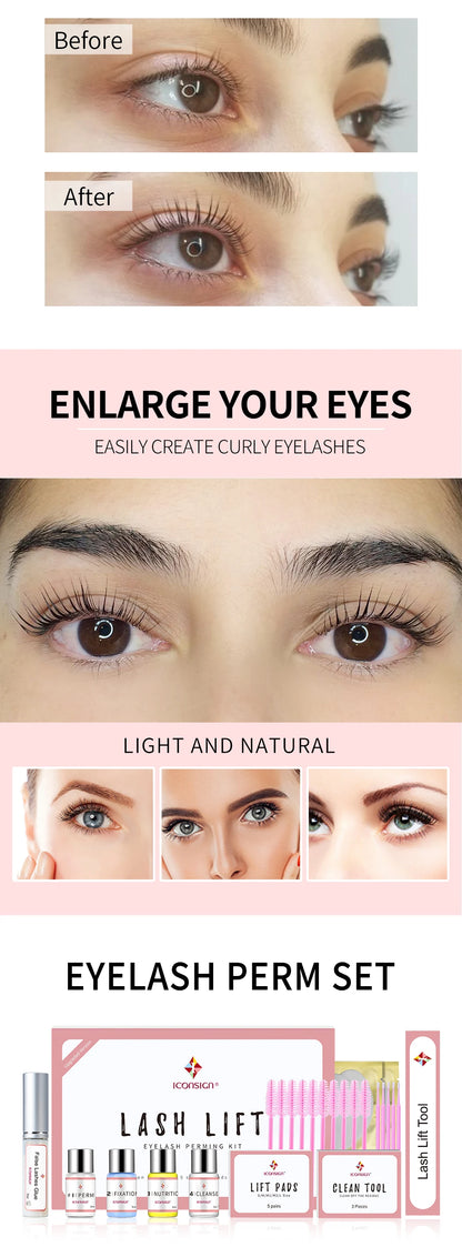 ICONSIGN Upgrade Version Lash Lift Kit Lifting Eyelashes Lasting 6-8 Weeks Calia Perm Eyelash Enhancer Makeup Tools Beauty World Shop