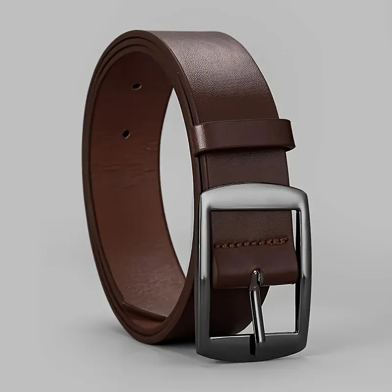 New Luxury Belt for Men PU Leather Belt Metal Pin Buckle High Quality Famous Brand Designer Waist Strap Belt for Jeans Plus Size Beauty World Shop